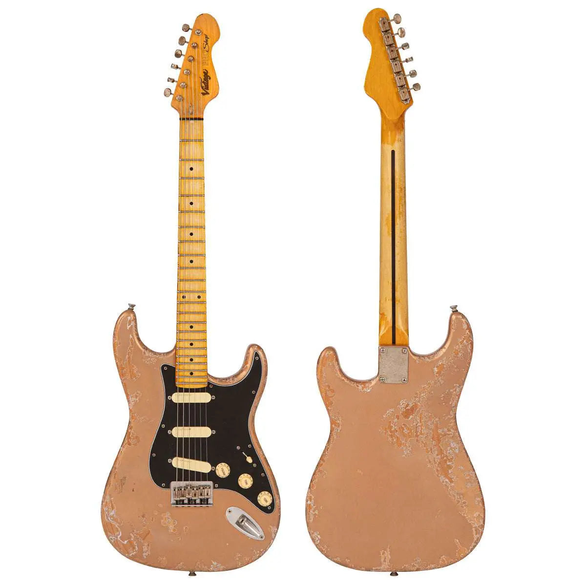 Vintage V6 ProShop Unique ~ Distressed Gold ~ Hardtail (Contact: Richards Guitars. www.rguitars.co.uk) - Richards Guitars Of Stratford Upon Avon