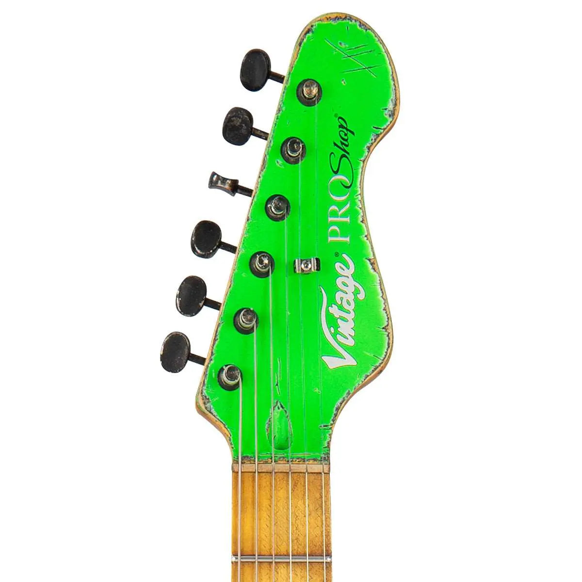 Vintage V6 ProShop Unique ~ Neon Green - Richards Guitars Of Stratford Upon Avon