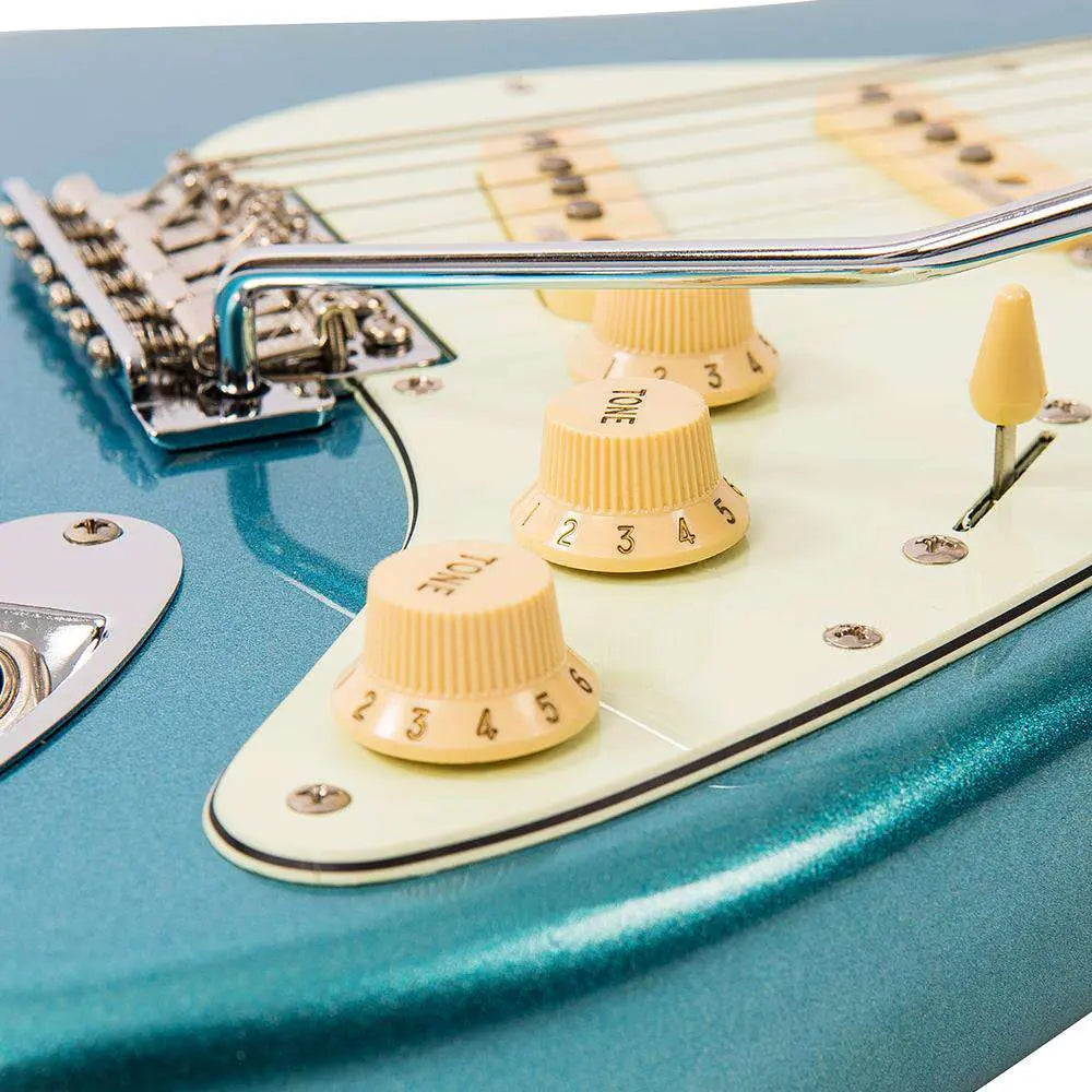 Vintage V6 ReIssued Electric Guitar ~ Candy Apple Blue - Richards Guitars Of Stratford Upon Avon