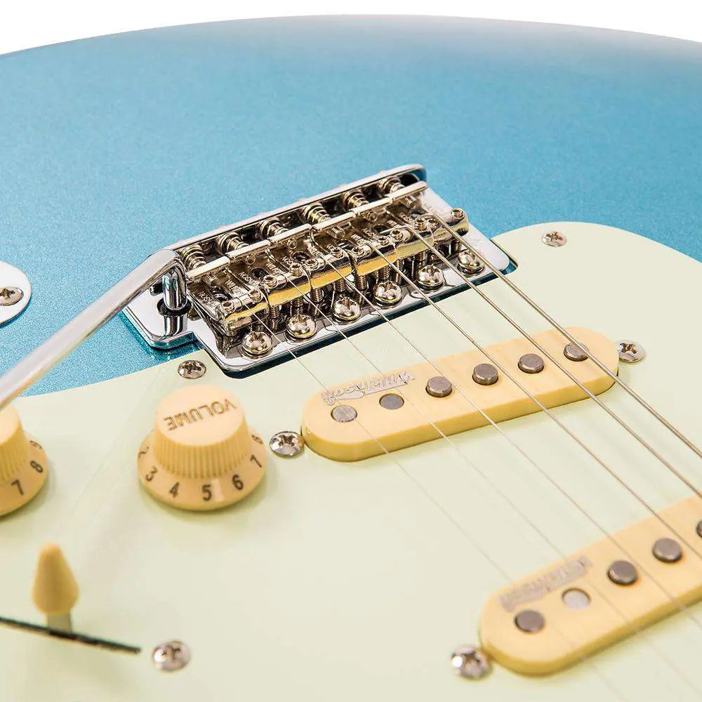 Vintage V6 ReIssued Electric Guitar ~ Candy Apple Blue - Richards Guitars Of Stratford Upon Avon