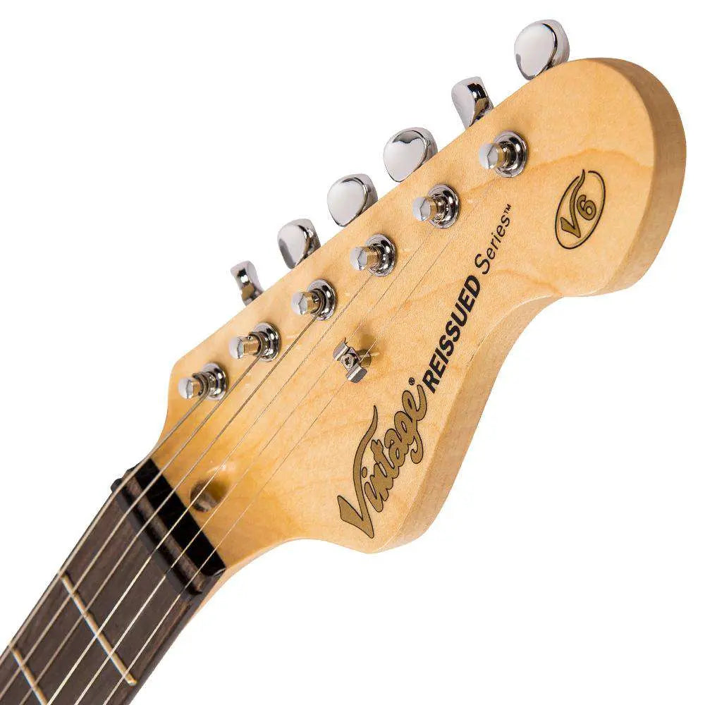 Vintage V6 ReIssued Electric Guitar ~ Candy Apple Blue - Richards Guitars Of Stratford Upon Avon