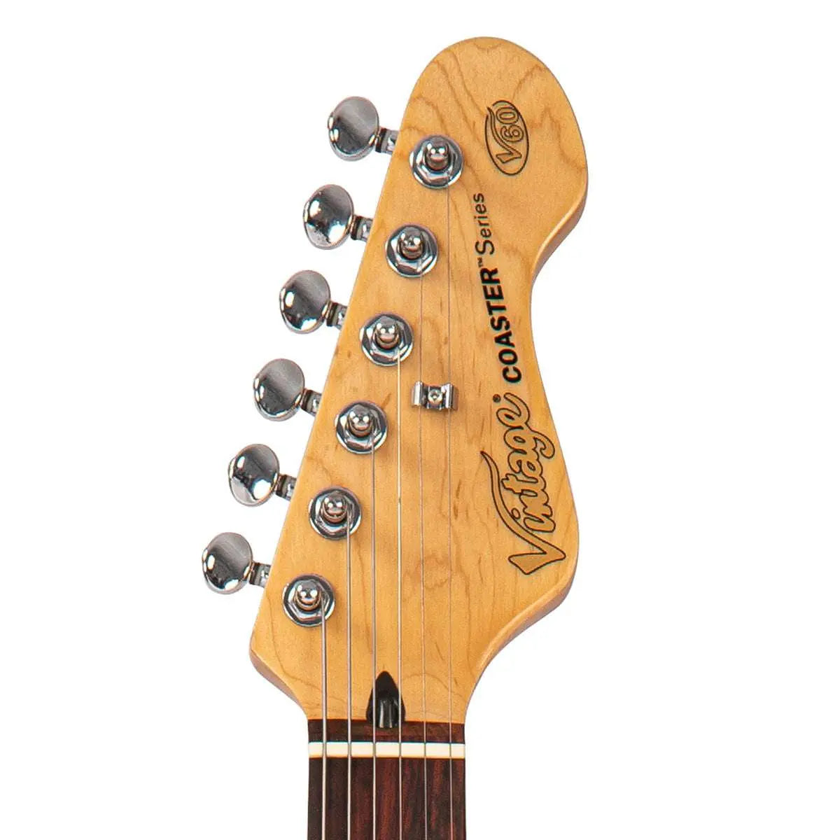 Vintage V60 Coaster Series Electric Guitar ~ Gloss Red - Richards Guitars Of Stratford Upon Avon