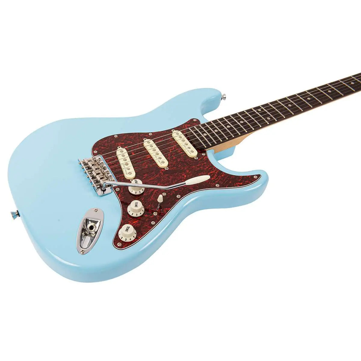 Vintage V60 Coaster Series Electric Guitar ~ Laguna Blue - Richards Guitars Of Stratford Upon Avon