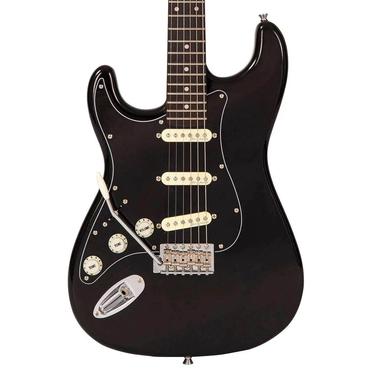 Vintage V60 Coaster Series Electric Guitar ~ Left Hand Boulevard Black - Richards Guitars Of Stratford Upon Avon