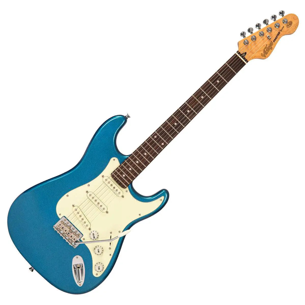 Vintage V60 Coaster Series Electric Guitar Pack ~ Candy Apple Blue - Richards Guitars Of Stratford Upon Avon