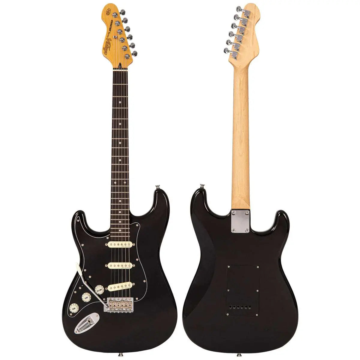 Vintage V60 Coaster Series Electric Guitar Pack ~ Left Hand Boulevard Black - Richards Guitars Of Stratford Upon Avon