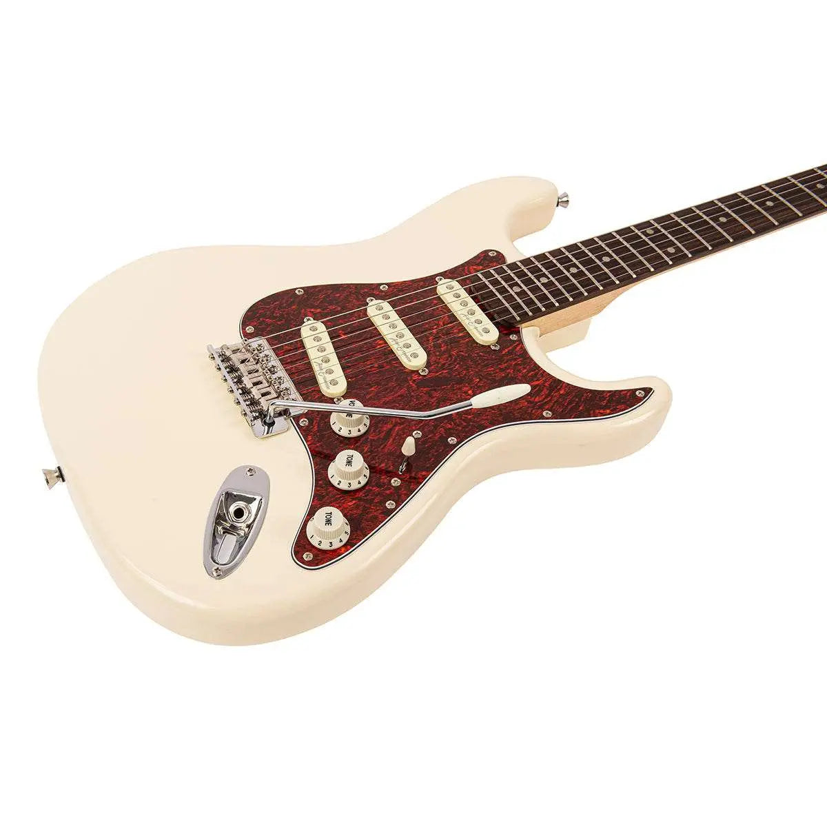 Vintage V60 Coaster Series Electric Guitar ~ Vintage White - Richards Guitars Of Stratford Upon Avon