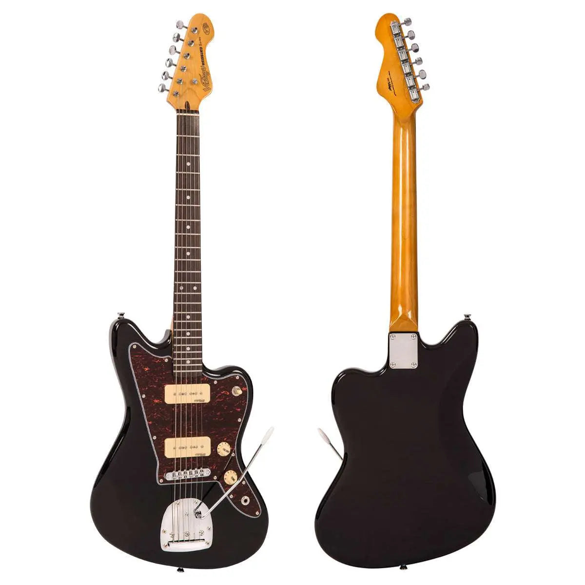 Vintage V65 VBK ReIssued Vibrato Electric Guitar ~ Boulevard Black - Richards Guitars Of Stratford Upon Avon