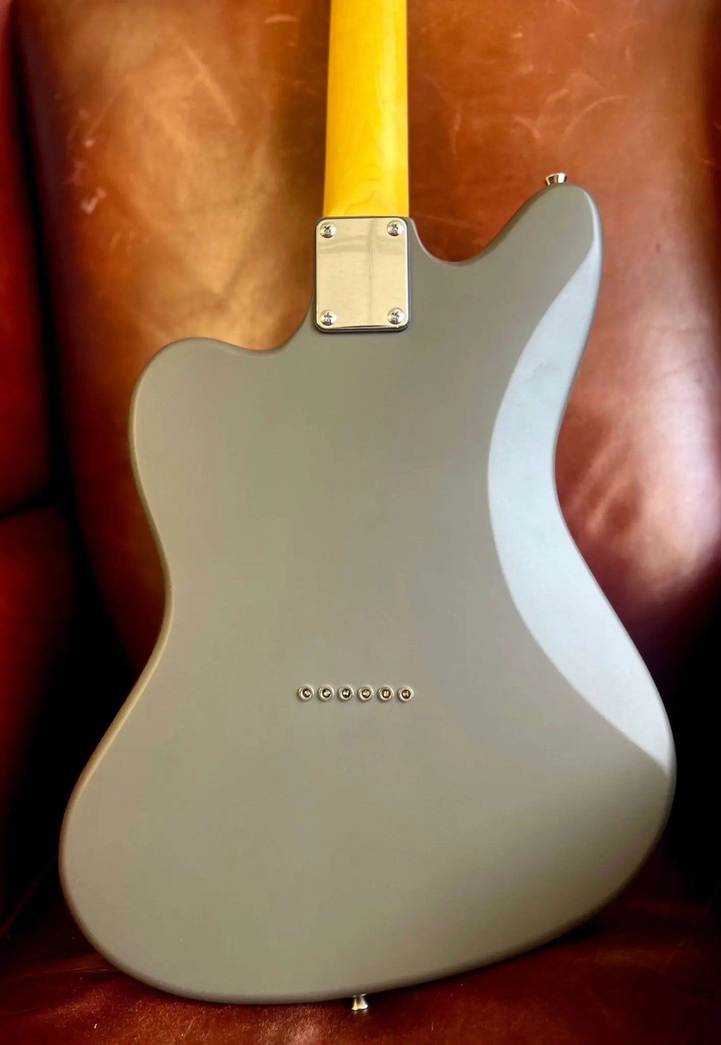 Vintage V65H GYReIssued Hard Tail Electric Guitar ~ Satin Grey - Richards Guitars Of Stratford Upon Avon