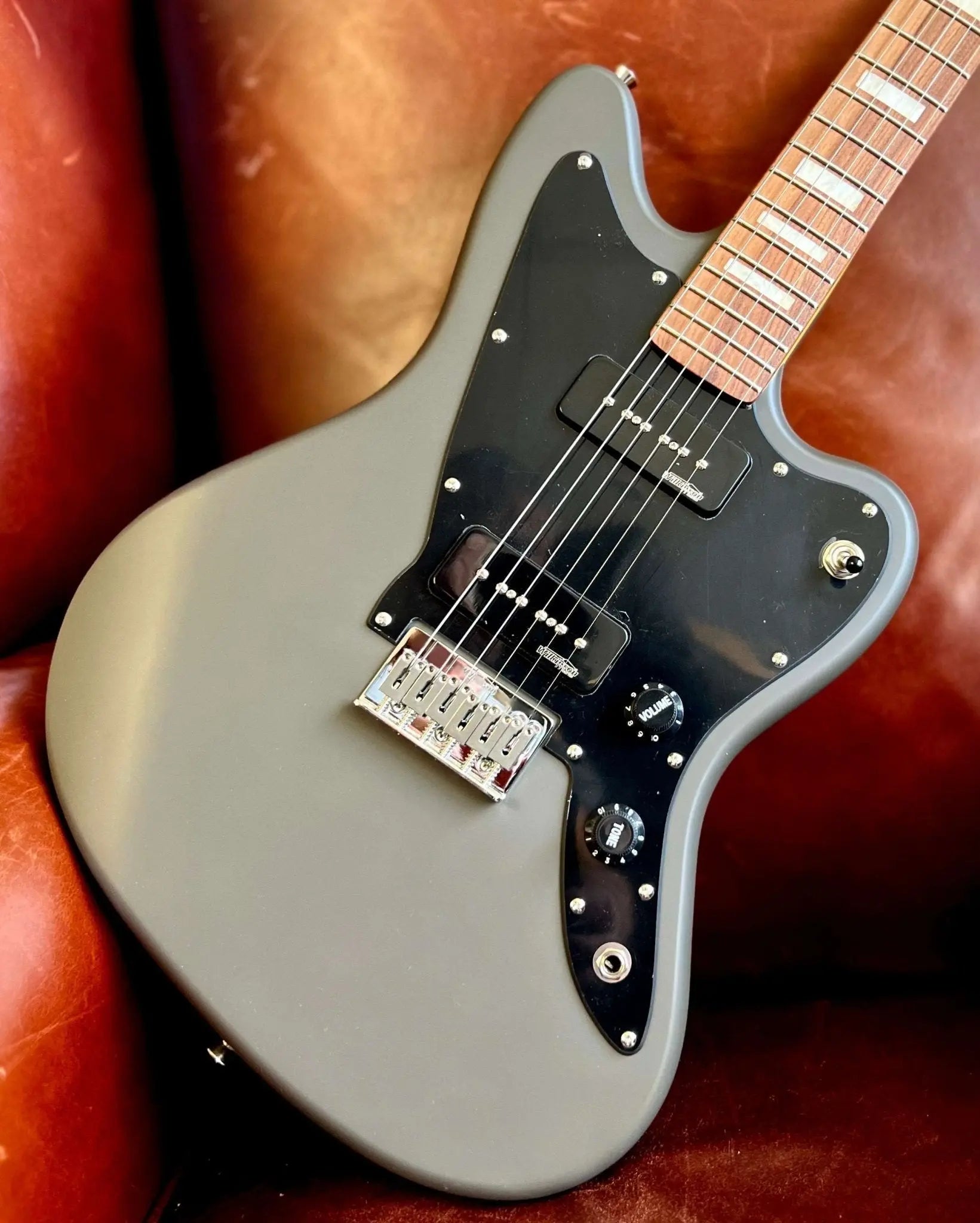 Vintage V65H GYReIssued Hard Tail Electric Guitar ~ Satin Grey - Richards Guitars Of Stratford Upon Avon