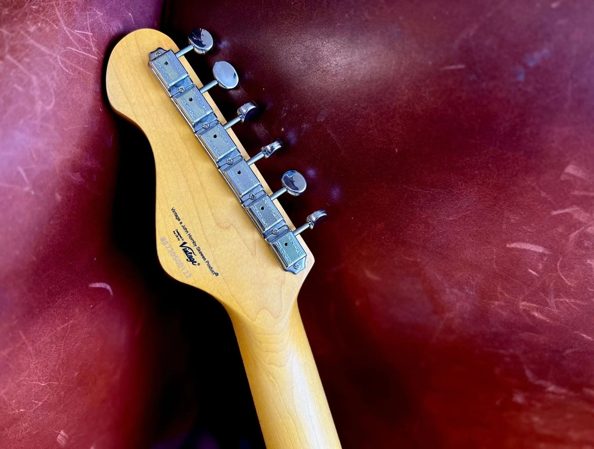 Vintage V65H GYReIssued Hard Tail Electric Guitar ~ Satin Grey - Richards Guitars Of Stratford Upon Avon