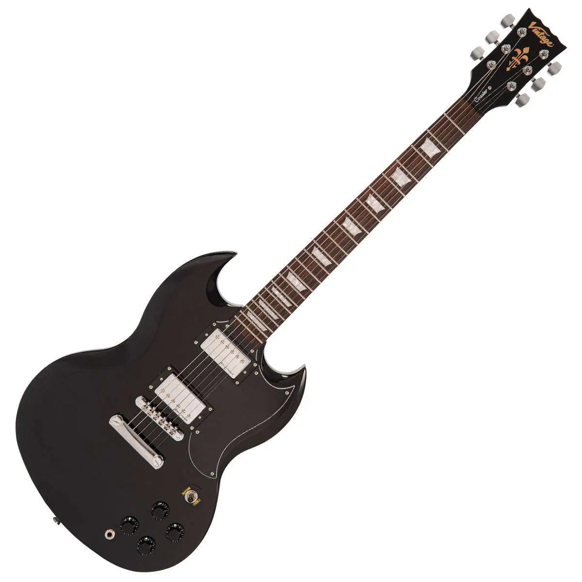 Vintage V69 Coaster Series Electric Guitar ~ Boulevard Black - Richards Guitars Of Stratford Upon Avon
