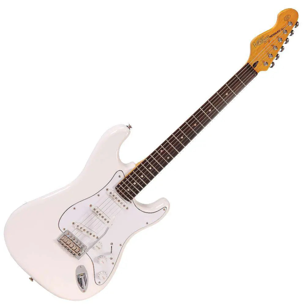Vintage V6JMH ReIssued Electric Guitar ~ Olympia White 'Fillmore' - Richards Guitars Of Stratford Upon Avon