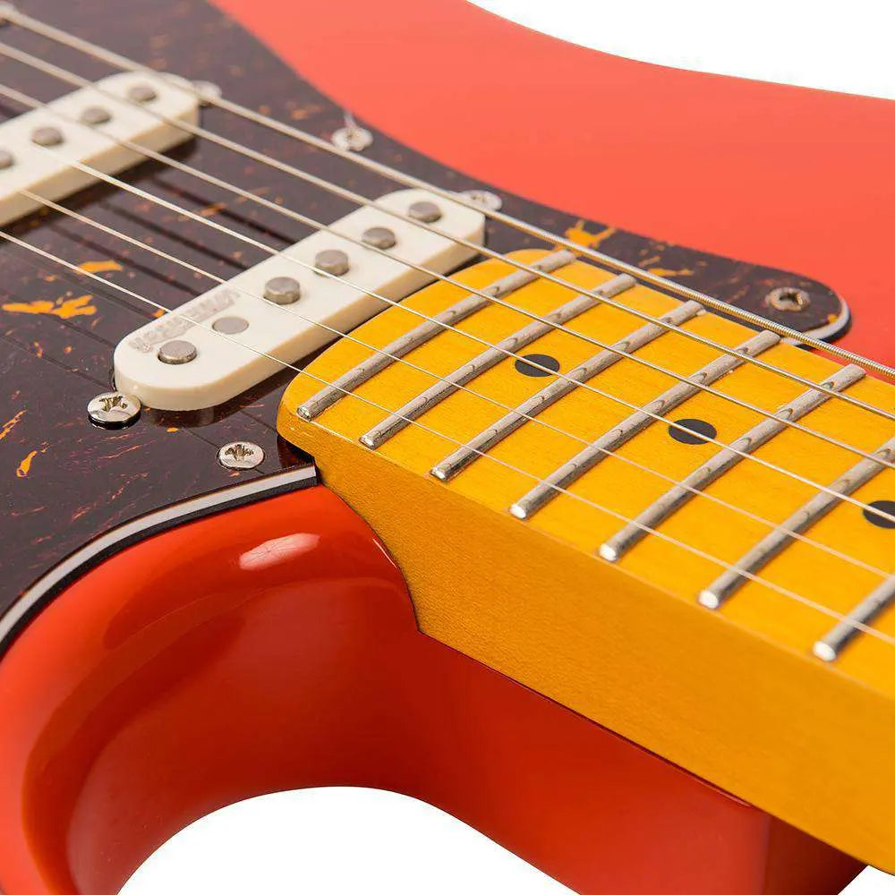 Vintage V6M ReIssued Electric Guitar ~ Firenza Red - Richards Guitars Of Stratford Upon Avon