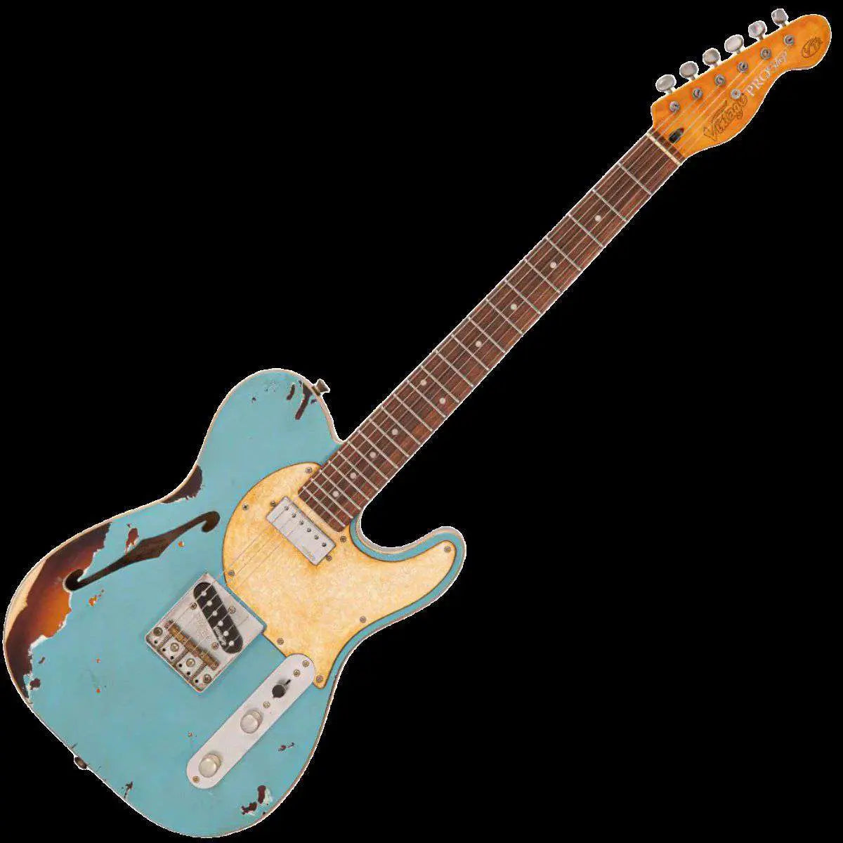 Vintage V72 ProShop Custom - Build ~ Blue Over Tobacco (Contact: Richards Guitars. www.rguitars.co.uk) - Richards Guitars Of Stratford Upon Avon