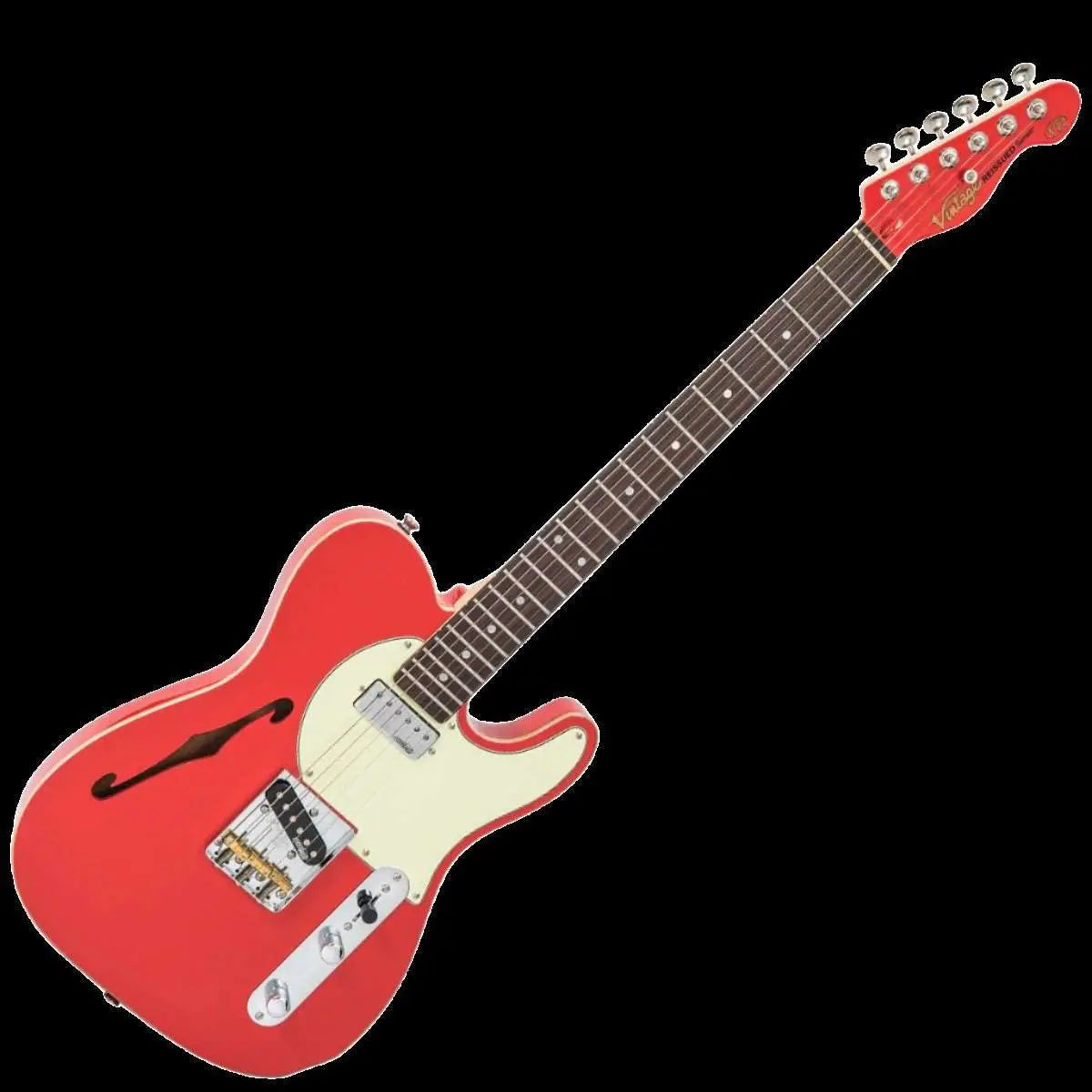 Vintage V72 ReIssued Electric Guitar ~ Firenza Red - Richards Guitars Of Stratford Upon Avon