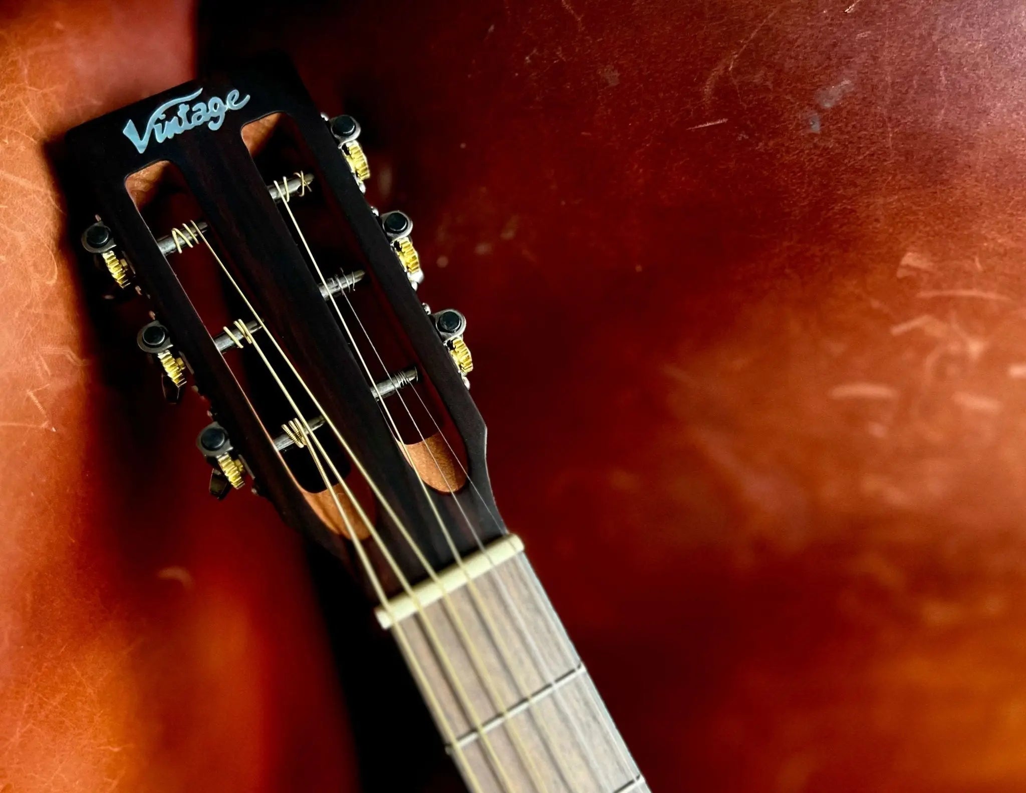 Vintage* V880AQ Historic Series 'Parlour' Acoustic Guitar - Richards Guitars Of Stratford Upon Avon