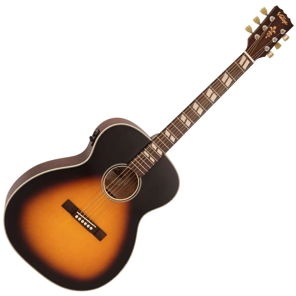 Vintage VE150VSB Historic Series 'Orchestra' Electro - Acoustic Guitar ~ Vintage Sunburst - Richards Guitars Of Stratford Upon Avon