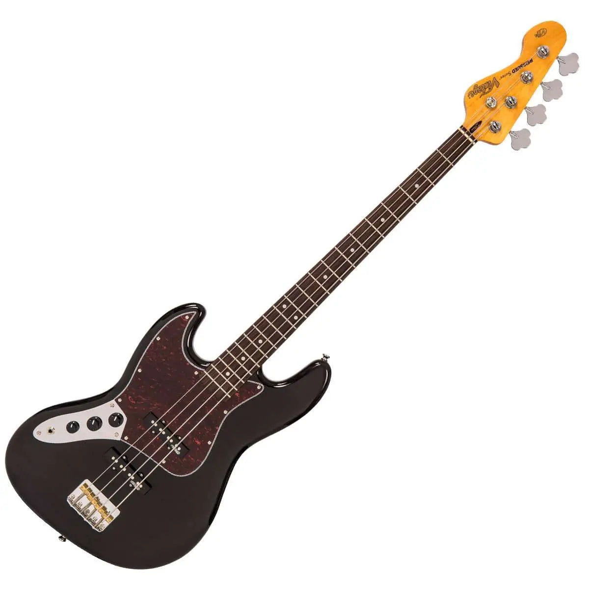 Vintage VJ74 ReIssued Bass ~ Boulevard Black ~ Left Hand - Richards Guitars Of Stratford Upon Avon