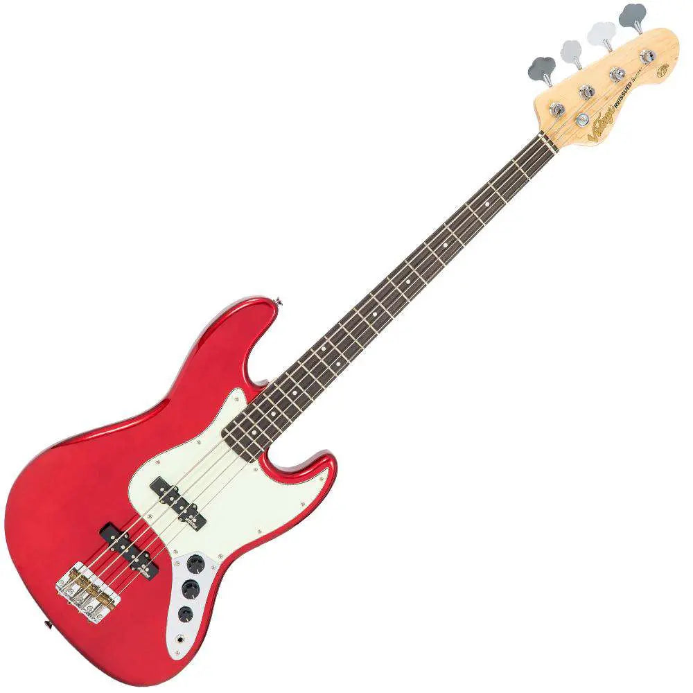 Vintage VJ74 ReIssued Bass Guitar ~ Candy Apple Red - Richards Guitars Of Stratford Upon Avon