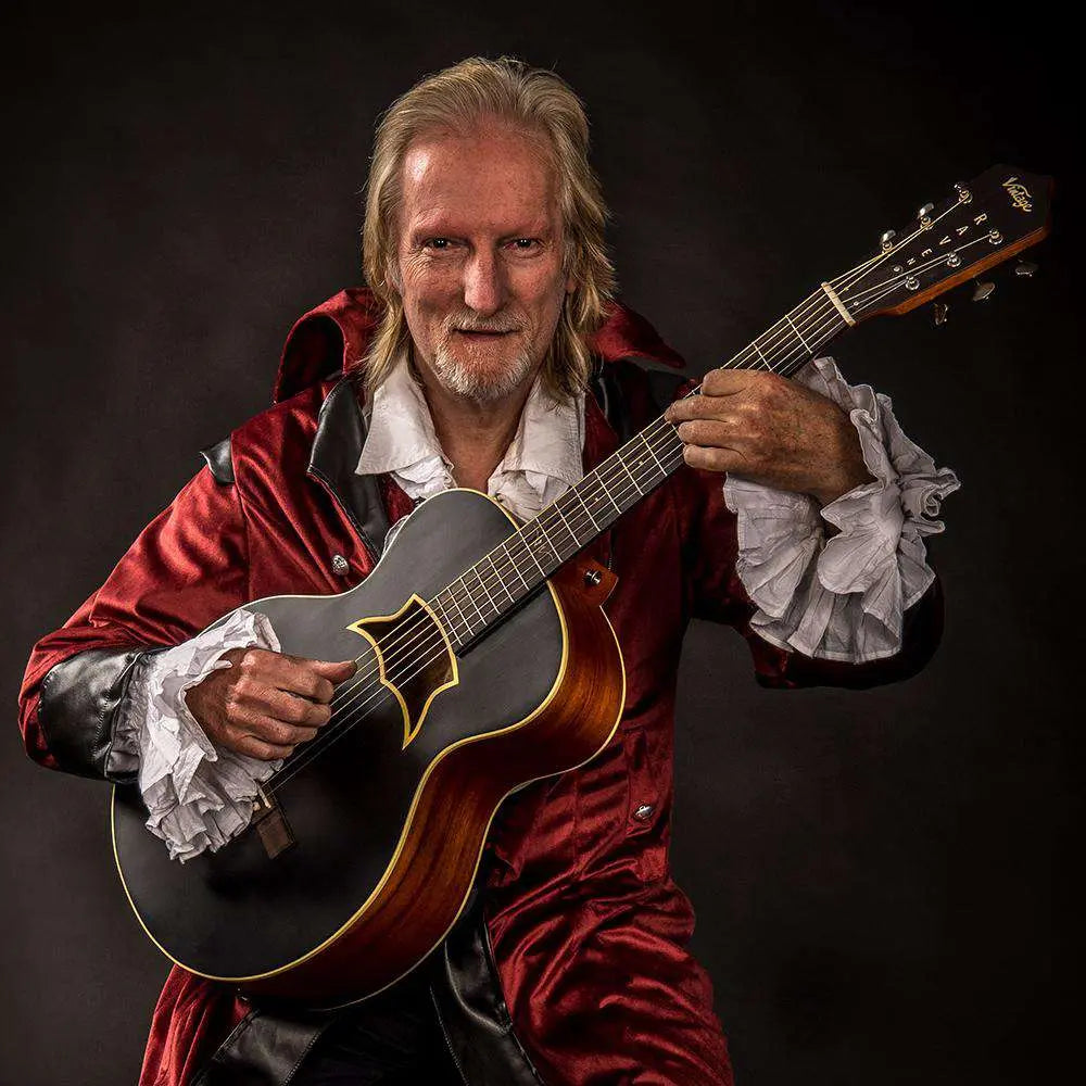 Vintage VRA900EA 'Raven' Paul Brett Electro - Acoustic Guitar ~ Satin Black - Richards Guitars Of Stratford Upon Avon