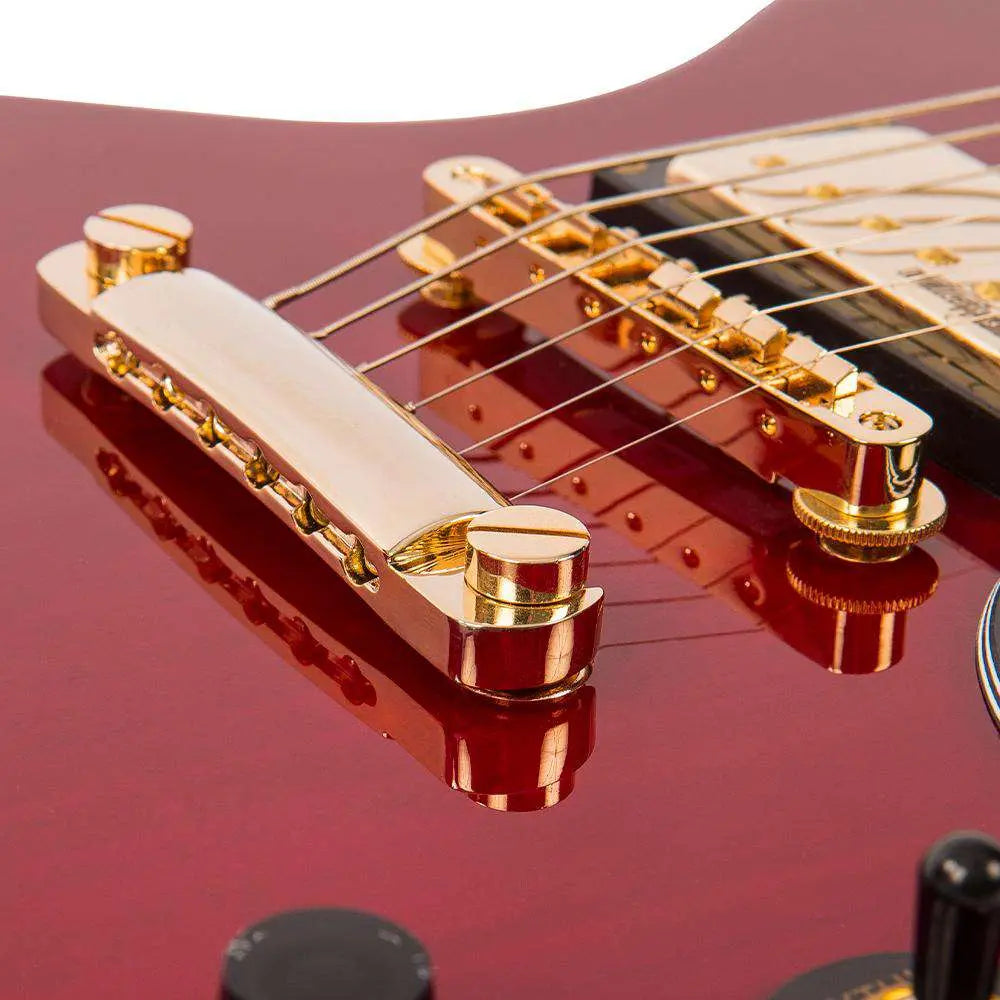 Vintage VS6 ReIssued Electric Guitar ~ Cherry Red/Gold Hardware - Richards Guitars Of Stratford Upon Avon