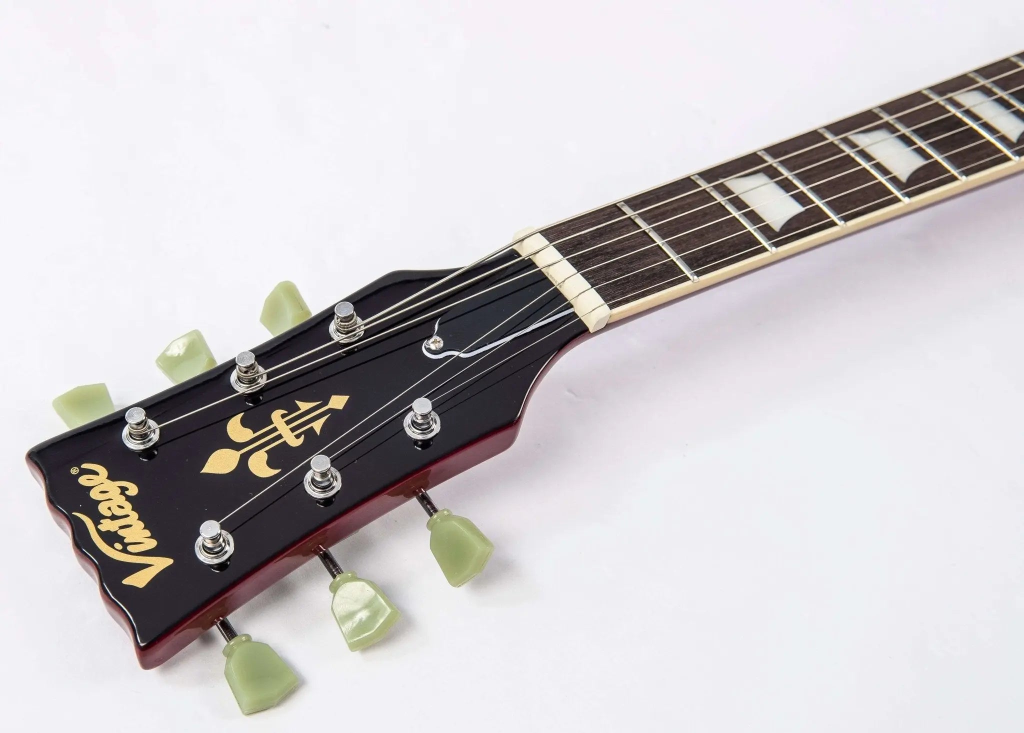 Vintage VS6 ReIssued Electric Guitar ~ Left Hand Cherry Red - Richards Guitars Of Stratford Upon Avon