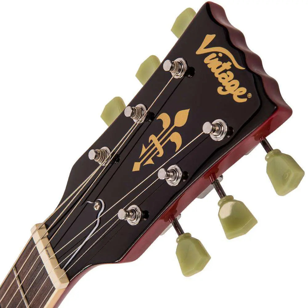 Vintage VS6V ReIssued with vintage style Vibrato ~ Cherry Red - Richards Guitars Of Stratford Upon Avon