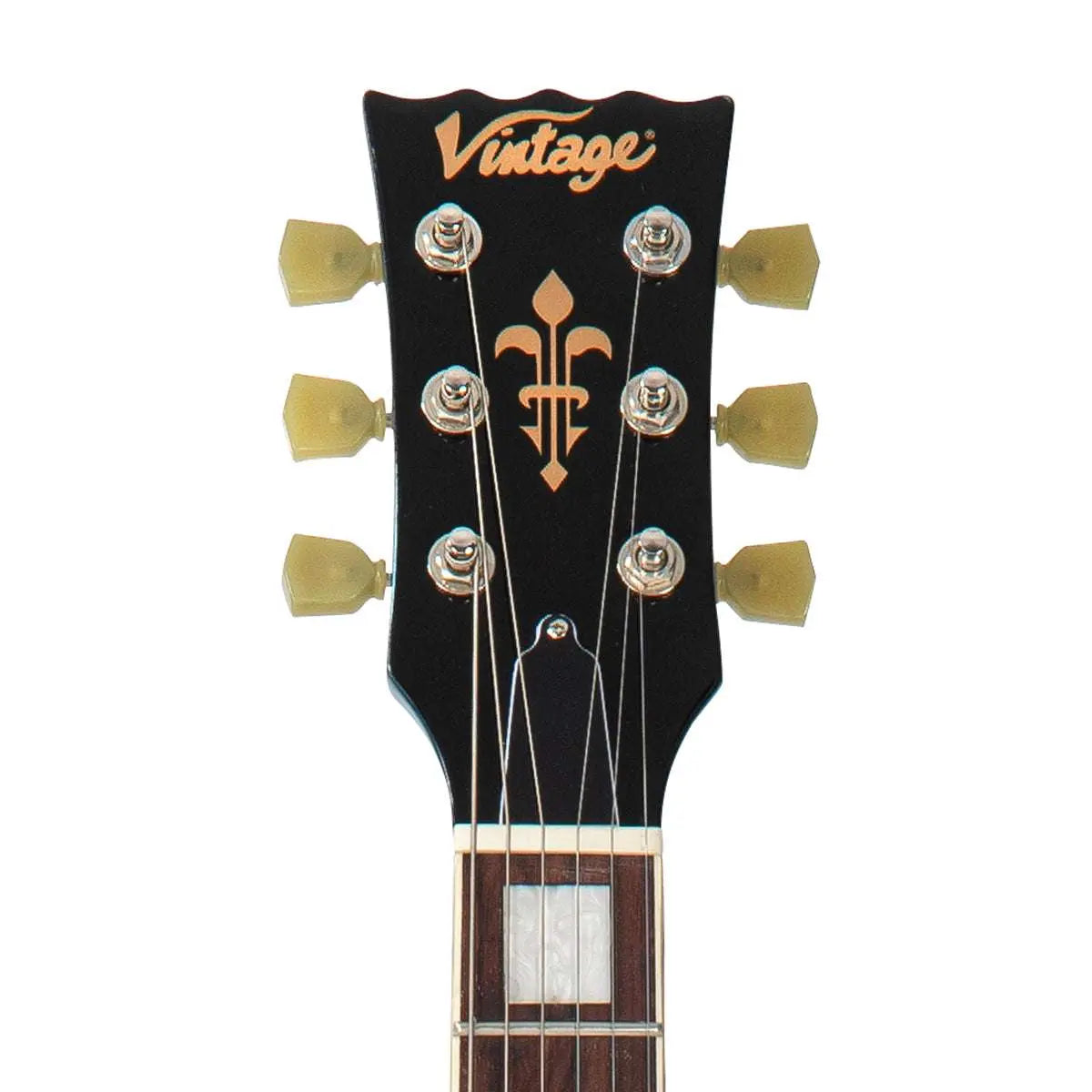 Vintage VSA500B ReIssued Semi Acoustic Guitar w/Bigsby ~ Gun Hill Blue - Richards Guitars Of Stratford Upon Avon