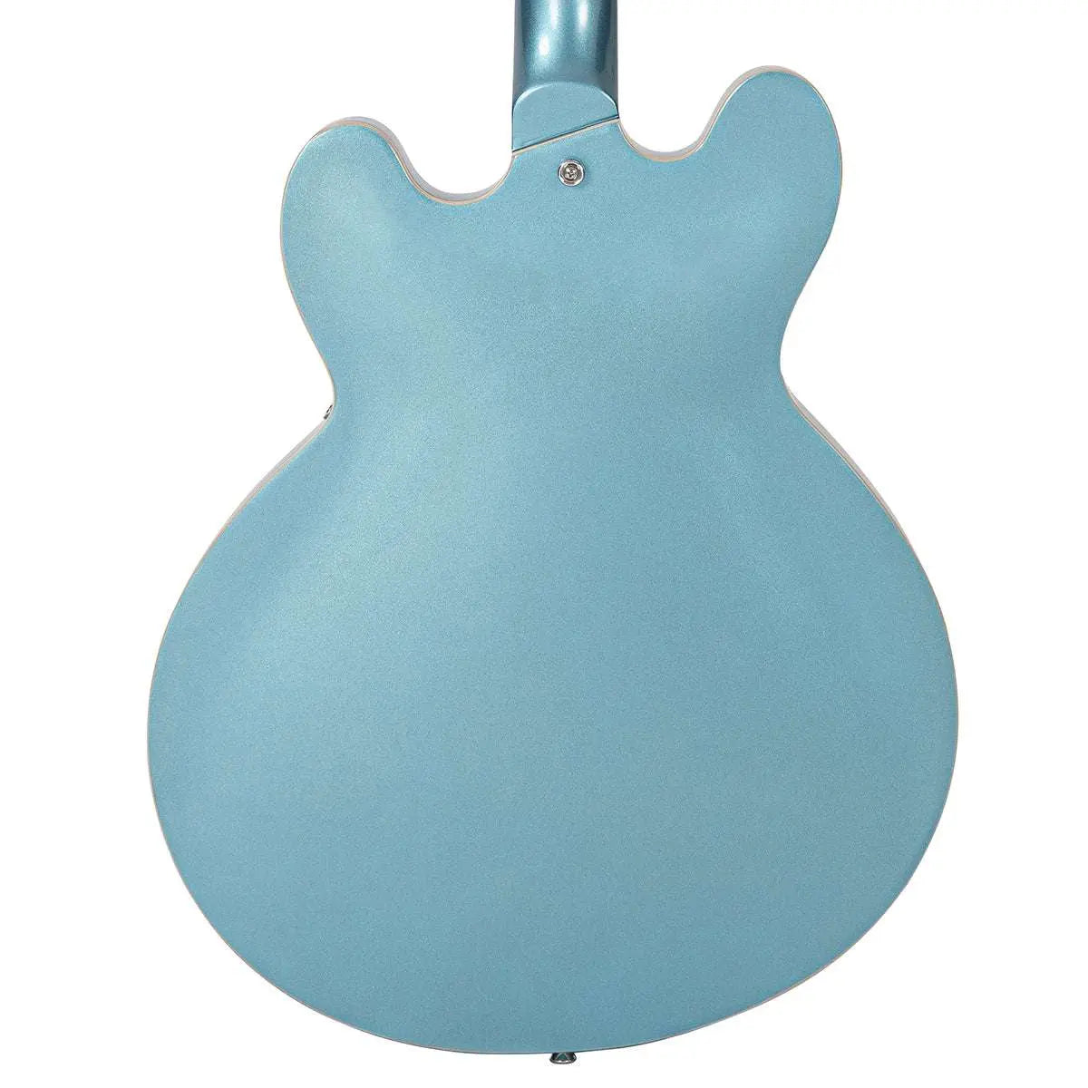 Vintage VSA500B ReIssued Semi Acoustic Guitar w/Bigsby ~ Gun Hill Blue - Richards Guitars Of Stratford Upon Avon