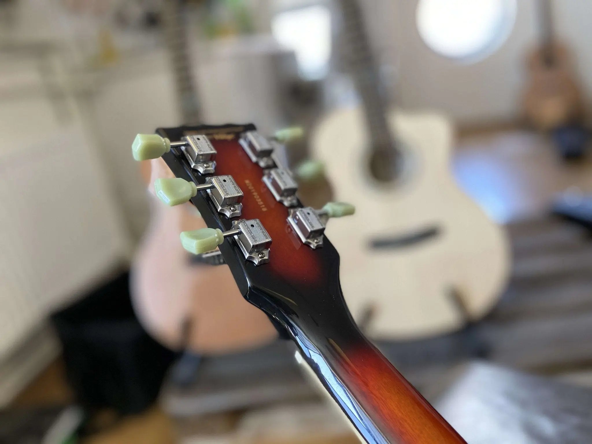 Vintage VSA500SB ReIssued Semi Acoustic Guitar ~ Sunburst - Richards Guitars Of Stratford Upon Avon