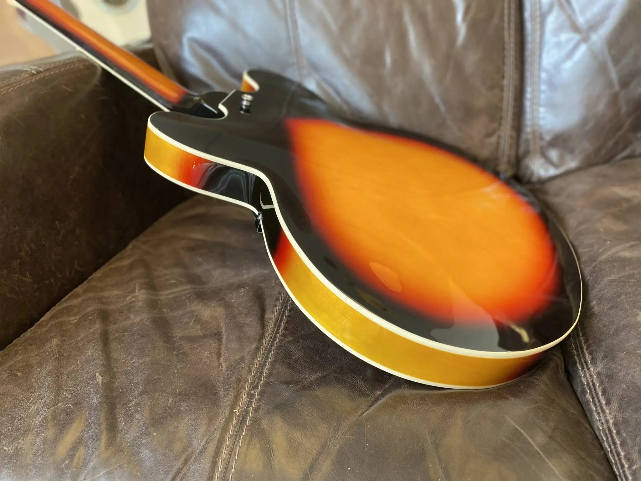 Vintage VSA500SB ReIssued Semi Acoustic Guitar ~ Sunburst - Richards Guitars Of Stratford Upon Avon