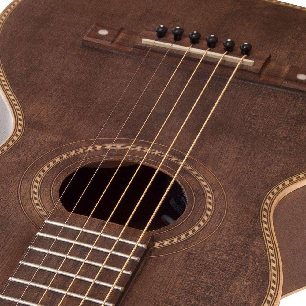 Vintage VTR800PB - USB 'Viator' Paul Brett Electro - Acoustic Travel Guitar ~ Antiqued - Richards Guitars Of Stratford Upon Avon