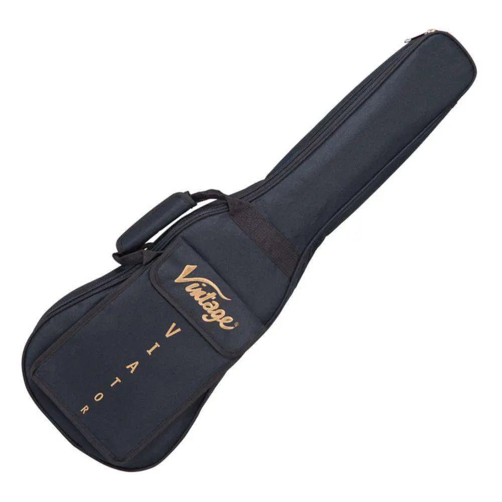 Vintage VTR800PB - USB 'Viator' Paul Brett Electro - Acoustic Travel Guitar ~ Antiqued - Richards Guitars Of Stratford Upon Avon