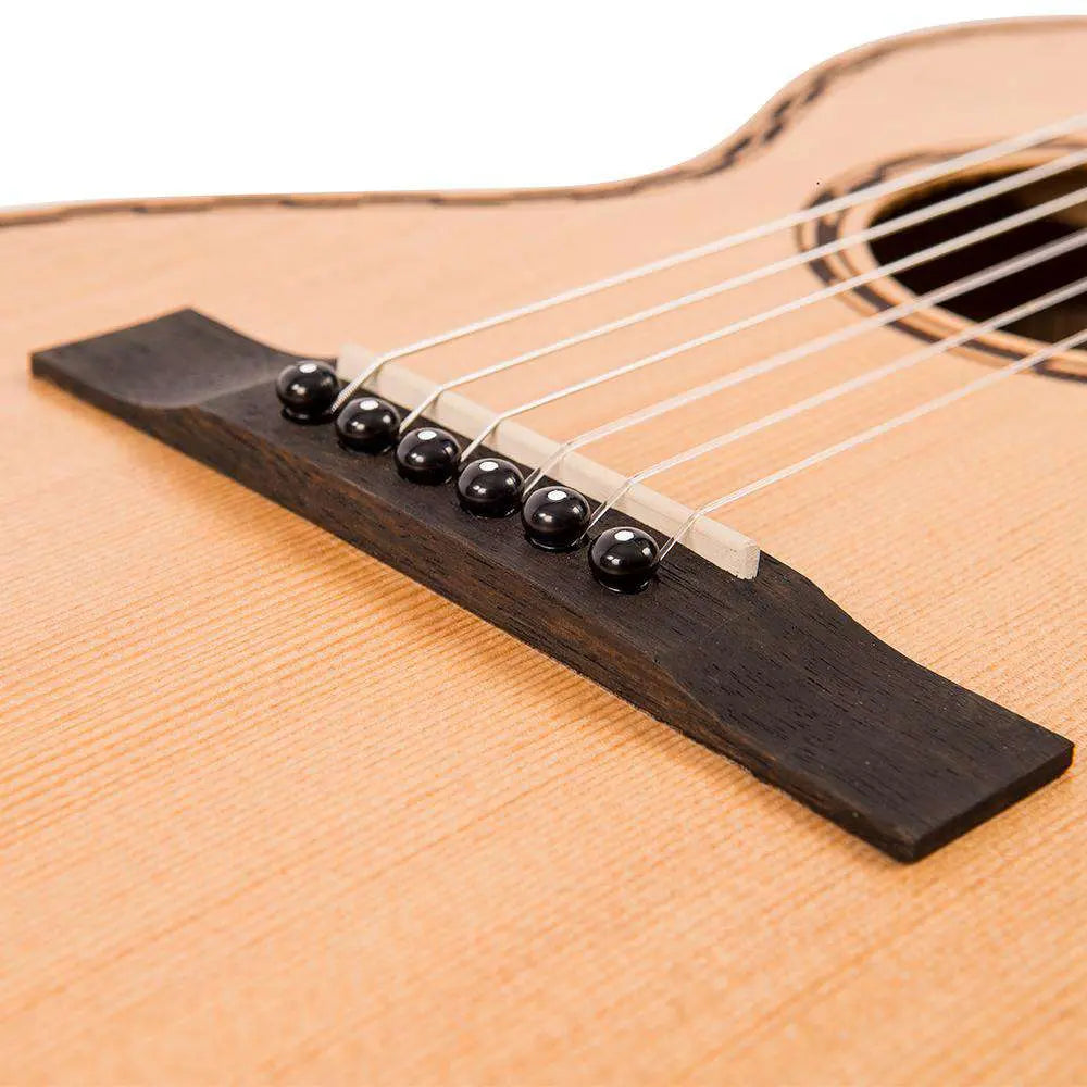 Vintage VTR800VC 'Viator' Paul Brett Acoustic Travel Guitar ~ Nylon Strung ~ Natural - Richards Guitars Of Stratford Upon Avon