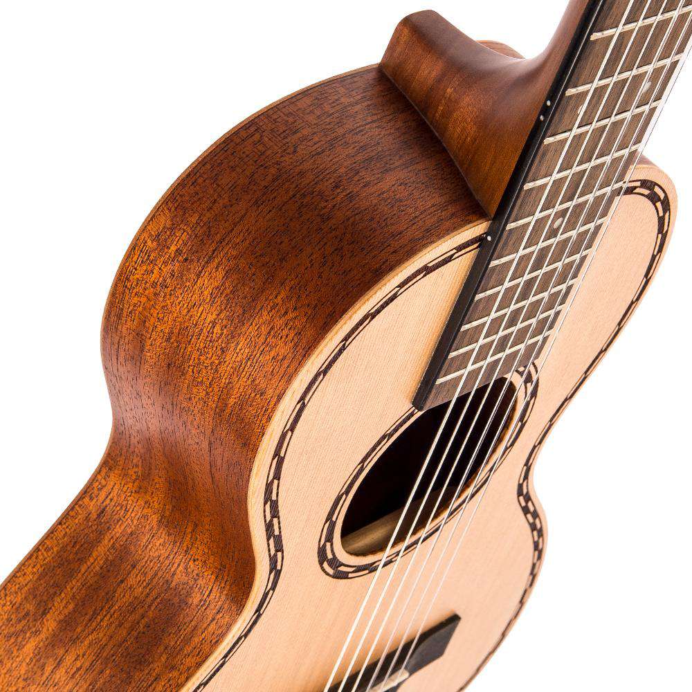 Vintage VTR800VC 'Viator' Paul Brett Acoustic Travel Guitar ~ Nylon Strung ~ Natural - Richards Guitars Of Stratford Upon Avon