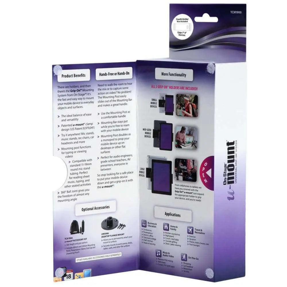 On - Stage Postage Grip - On Universal Device Holder with u - mount Mounting - Richards Guitars Of Stratford Upon Avon