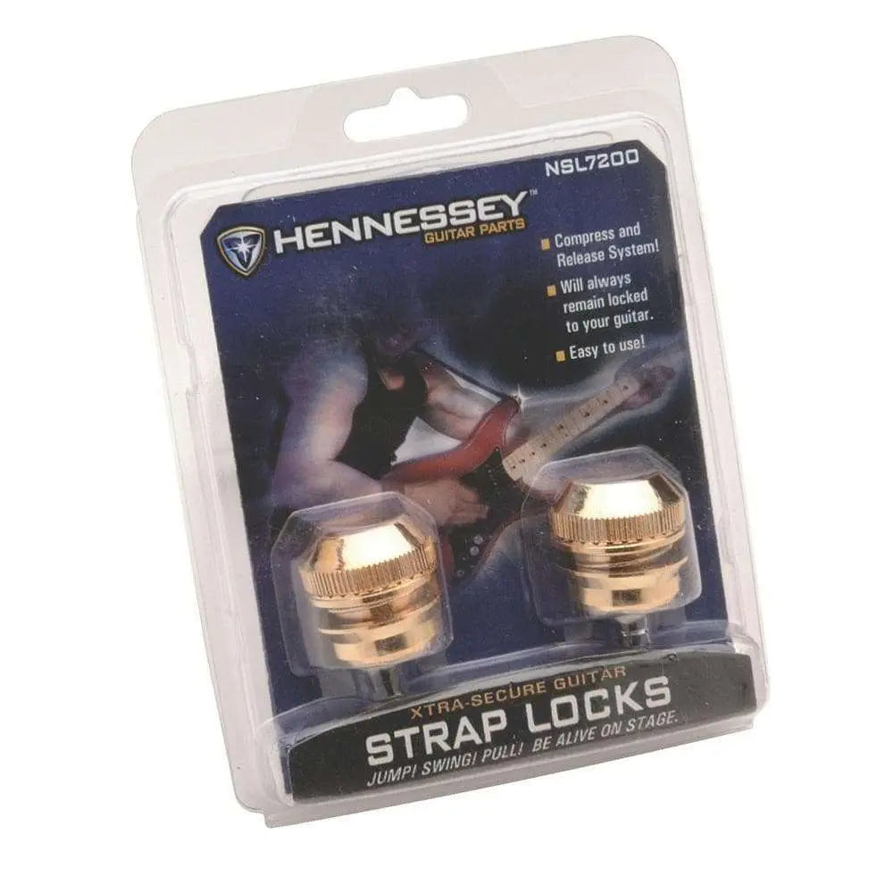 On - Stage Solid Brass Strap Locks - Gold - Richards Guitars Of Stratford Upon Avon