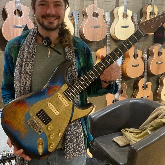 Rikki Enjoying His First Experience With Paoletti Guitars