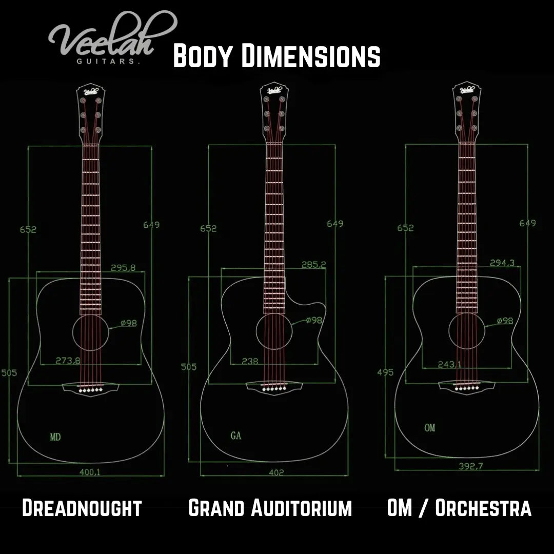 Veelah Guitars Body Dimensions - Richards Guitars Of Stratford Upon Avon