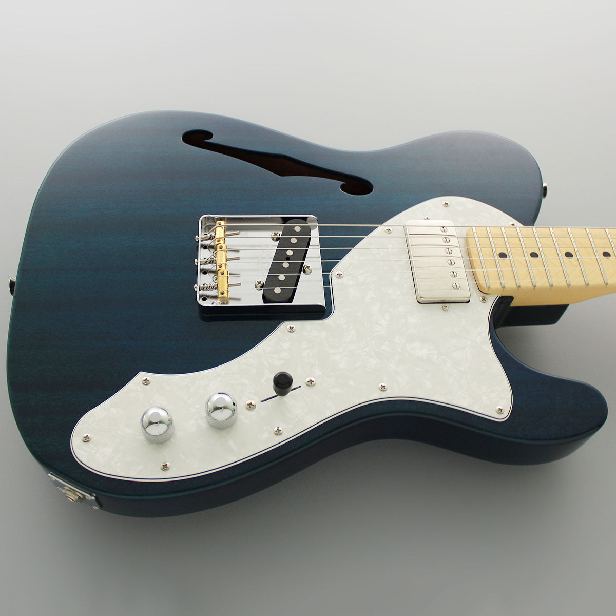 FGN Guitars Neoclassic TE 110M Mahogany Thinline HSTrans Blue, Electric Guitar for sale at Richards Guitars.