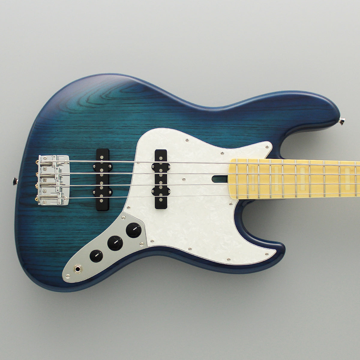 FGN Guitars Neoclassic JB 100M Ash See Thru Blue Burst, Electric Guitar for sale at Richards Guitars.