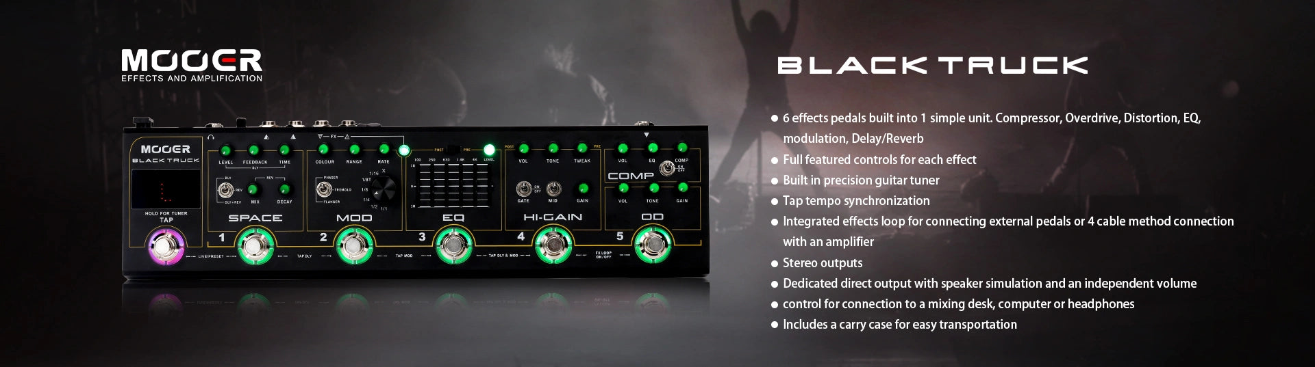 MOOER BLACKTRUCK MULTI-FX PEDAL, Accessory for sale at Richards Guitars.