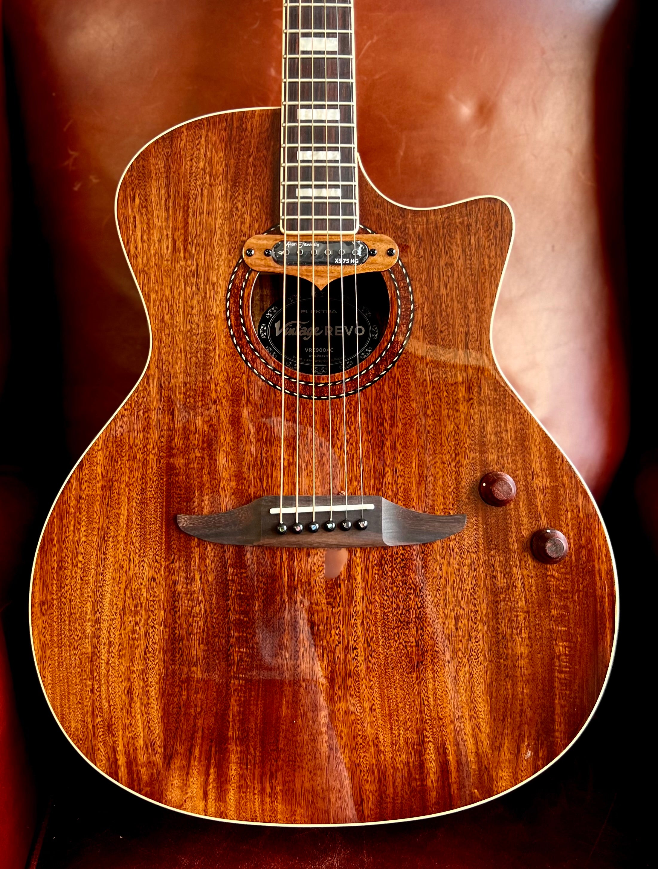 Vintage REVO ELEKTRA ~ Acacia Silk  VRE900AC, Electro Acoustic Guitar for sale at Richards Guitars.