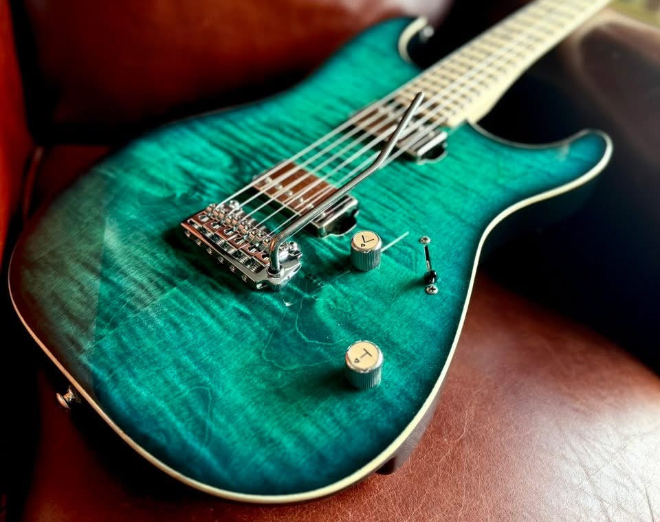 Valiant Soothsayer Malachite Alchemist Custom With Stainless Steel Frets Upgrade, Electric Guitar for sale at Richards Guitars.