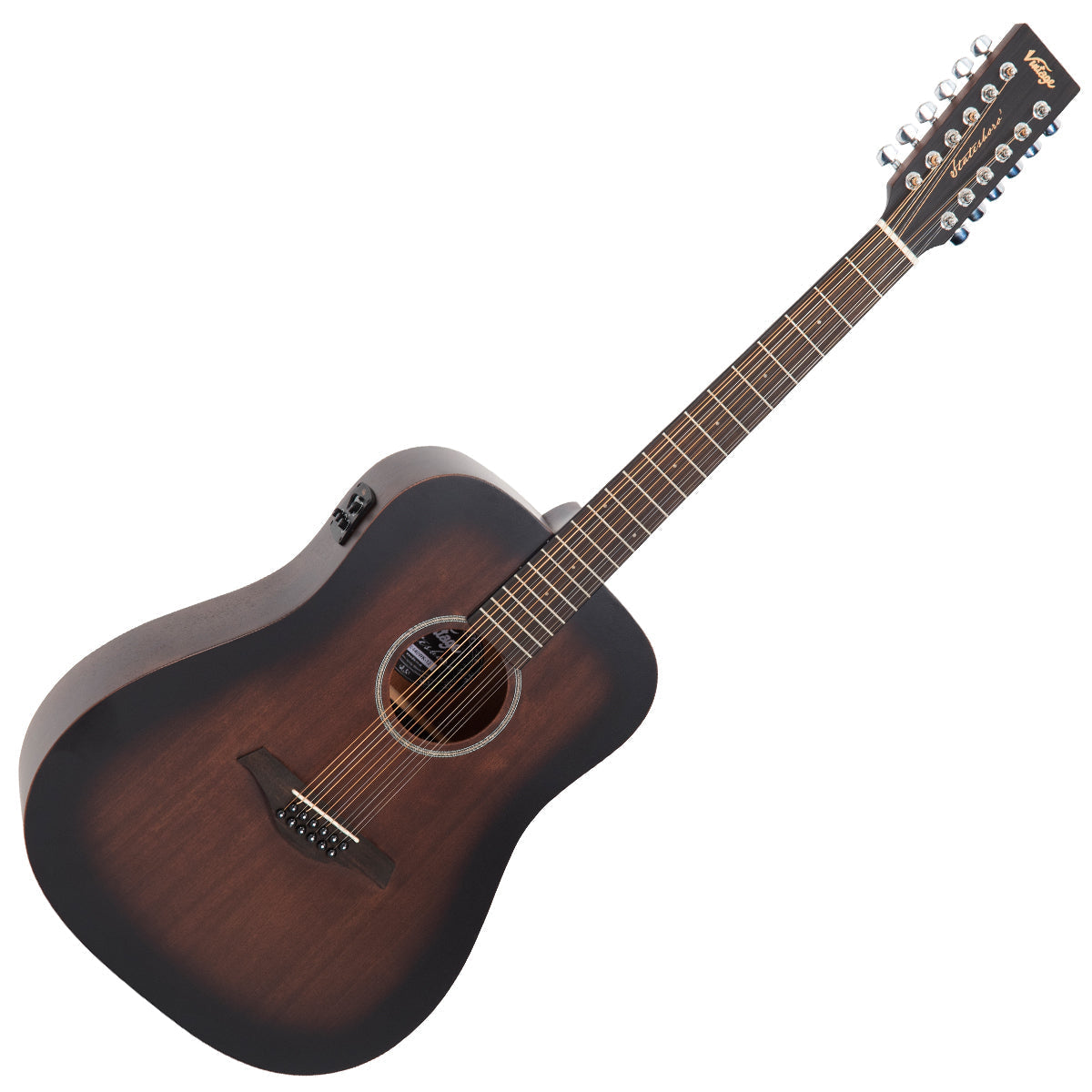 Vintage Statesboro' 'Dreadnought' Electro-Acoustic 12-String Guitar ~ Whisky Sour, 12 String Acoustics/Electro-Acoustics for sale at Richards Guitars.