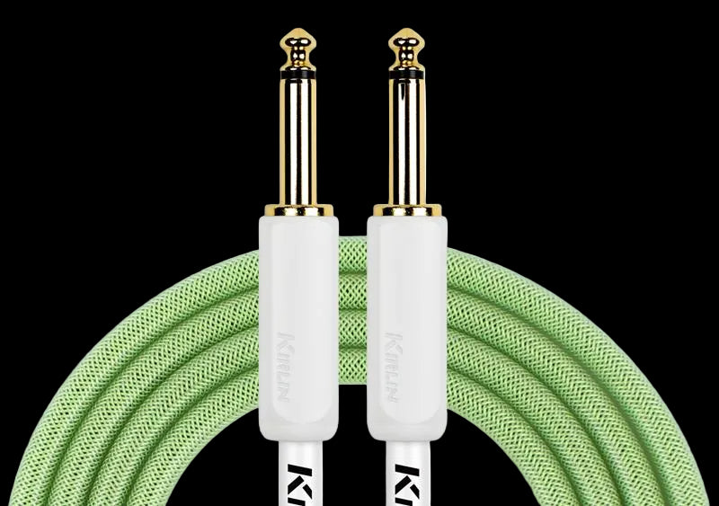 Kirlin IPW201 WEG-GR Fabric Gel 10' Straight  Green Guitar Cable