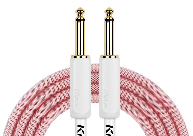 Kirlin IPW201 WEG-RD Fabric Gel 10' Straight  Red Guitar Cable