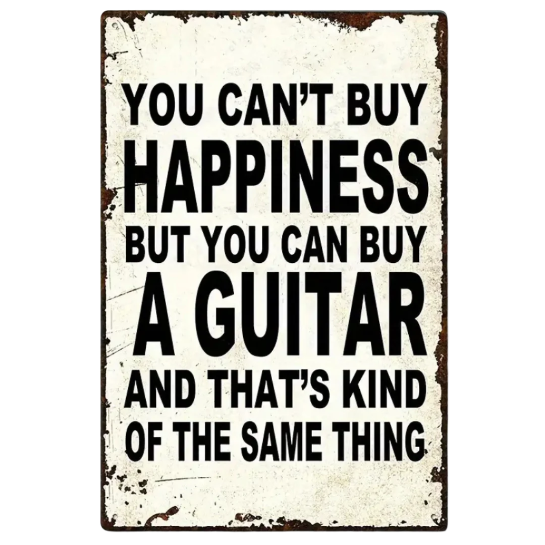 Guitar Wall Art "You Cant Buy Hapiness" Desktop / Wall Art, Accessory for sale at Richards Guitars.