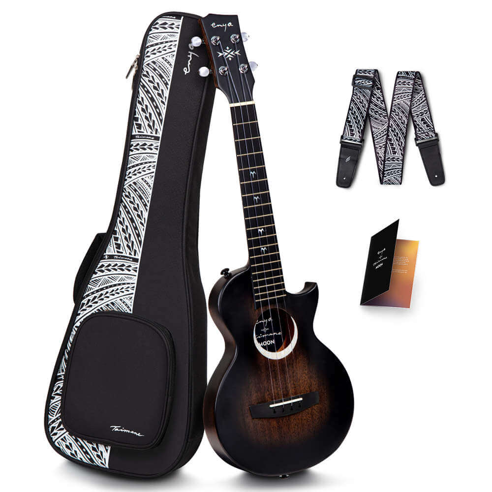 Enya Moon - Taimane Signature Black, Ukulele for sale at Richards Guitars.